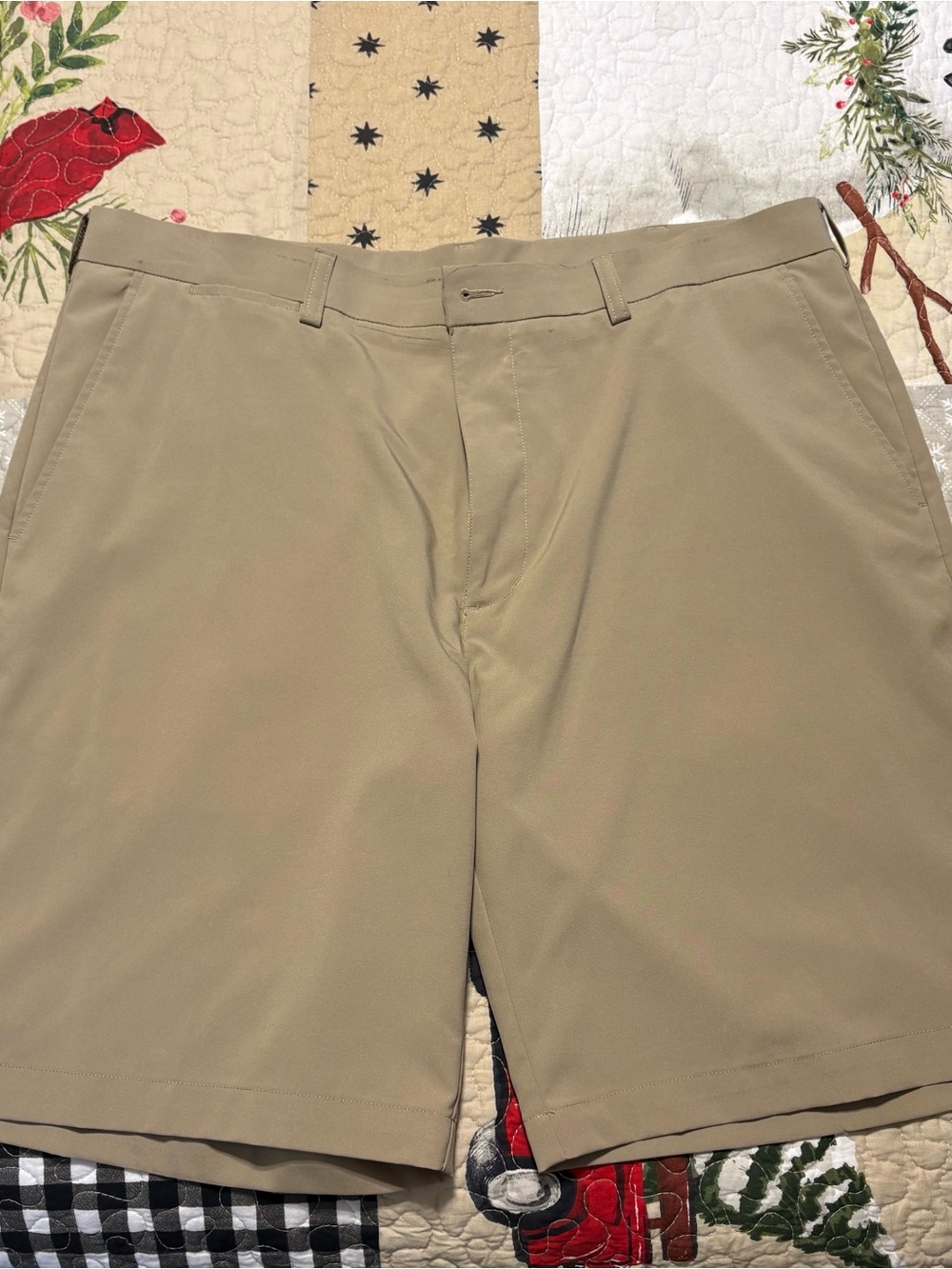 PGA Tour Men's Flat-Front Khaki Golf Shorts